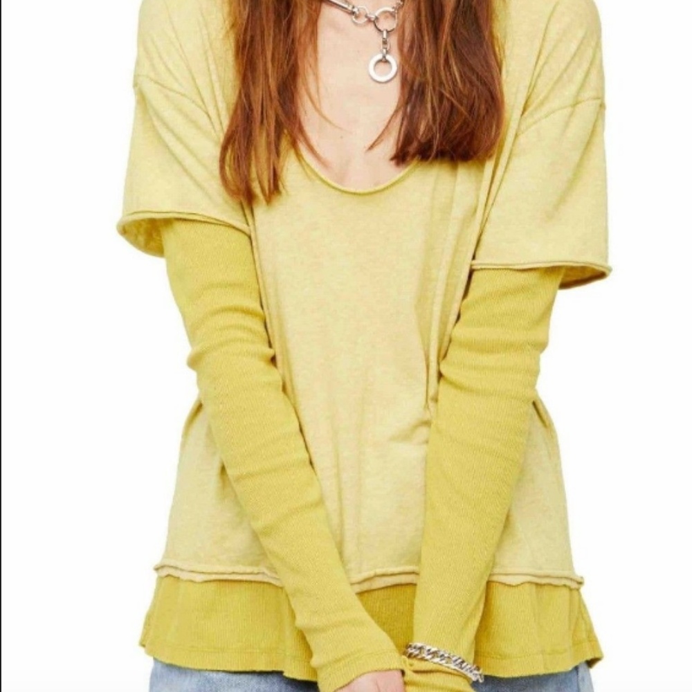 NWT Free People We The Free Magic Tee layered knit